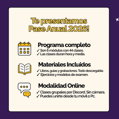 Pase Anual 2026 (Promo Black Friday 2x1)