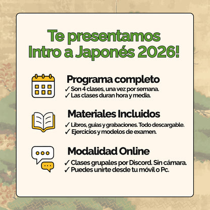 Intro a Japonés (1 Mes) - Nivel Básico